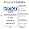 Signmission Video Surveillance In Use OSHA Notice Sign, Aluminum, 10in W x 14in L, 2PK OS-2PACK-NS-A-1014-V-16823 - alternate 6